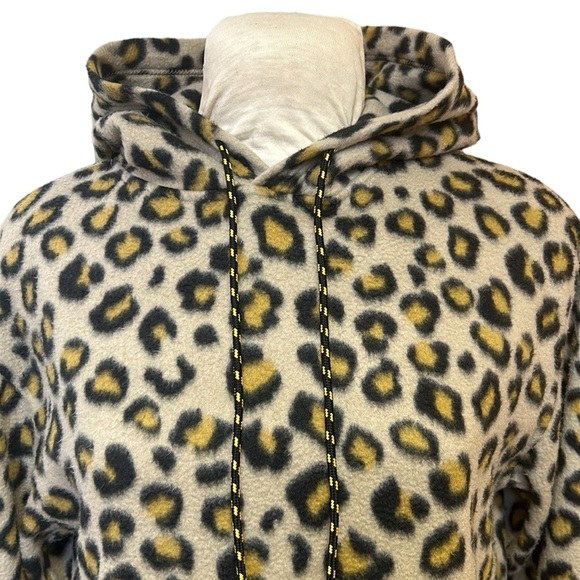 Urban Outfitters‎ | Men’s Fleece Hoodie Animal Print with Pockets Brown/Gold M - Picture 6 of 15